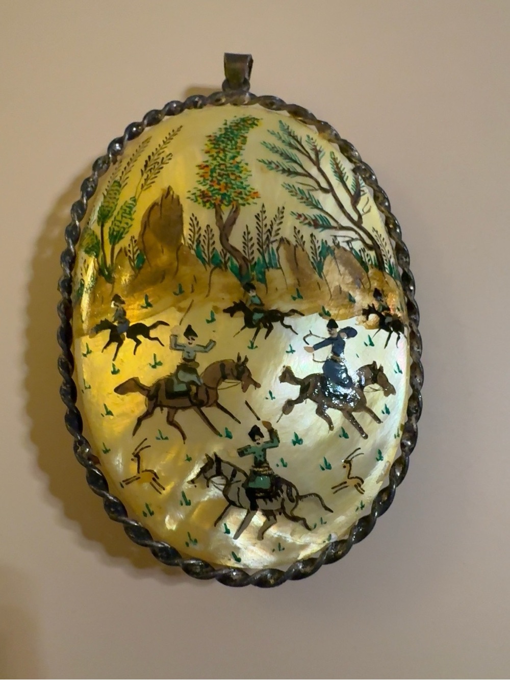 Hand-Painted Mother of Pearl Pendant